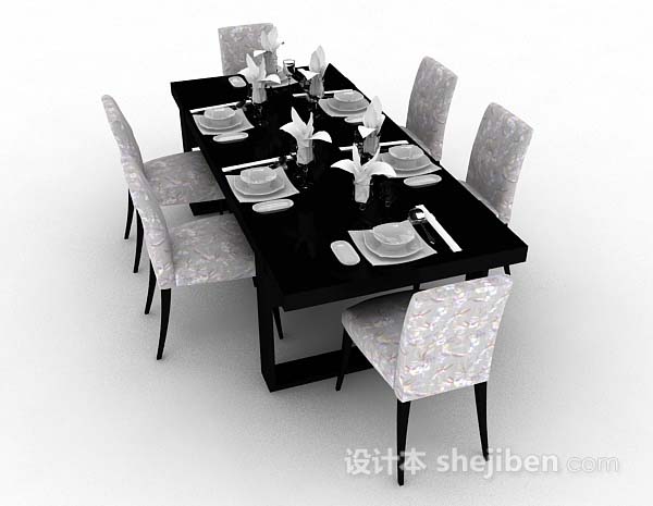 设计本家居餐桌椅3d模型下载