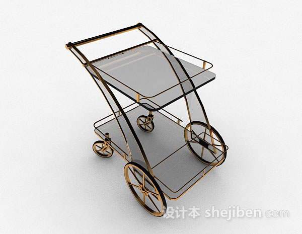 玻璃移动餐桌3d模型下载