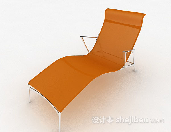 橙色简约休闲椅3d模型下载