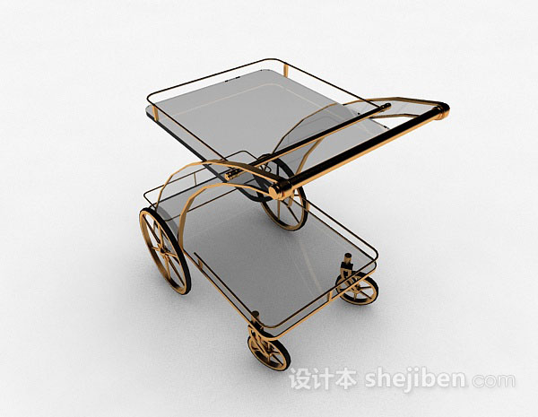 设计本玻璃移动餐桌3d模型下载