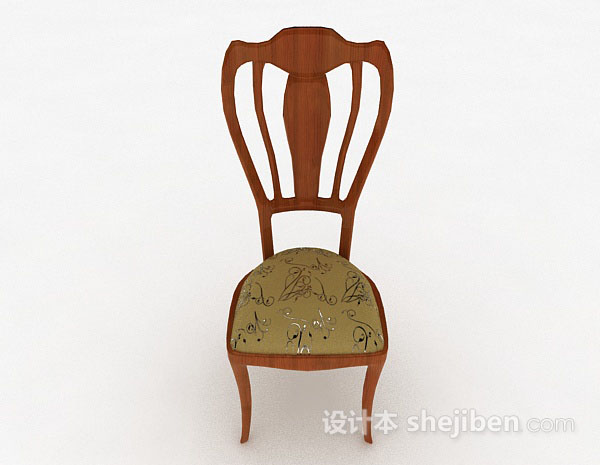 棕色家居椅子3d模型下载