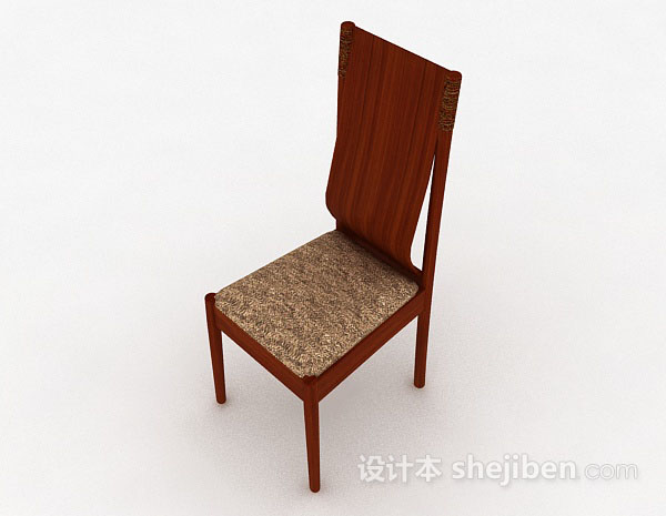 设计本棕色木质家居椅子3d模型下载