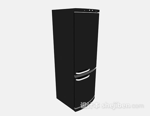 现代风格黑色冰箱3d模型下载