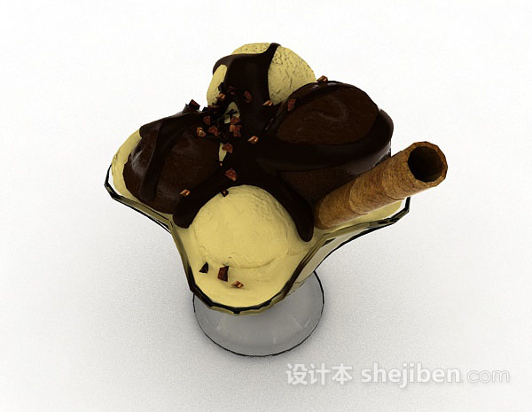 设计本冰淇淋杯3d模型下载