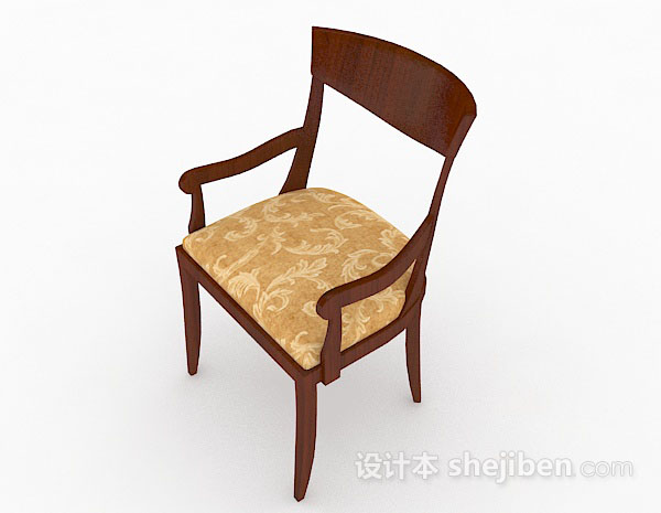 现代风格棕色木质家居椅3d模型下载