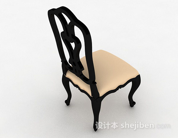设计本黑色家居椅3d模型下载