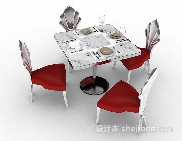 免费个性餐桌椅3d模型下载