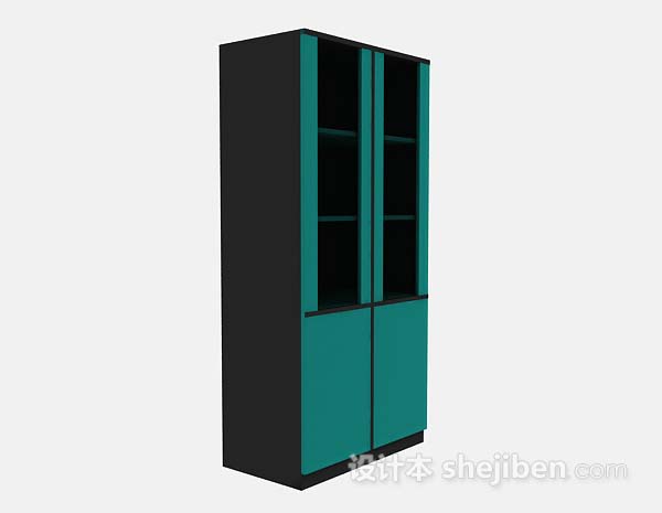现代风格绿色展示柜3d模型下载
