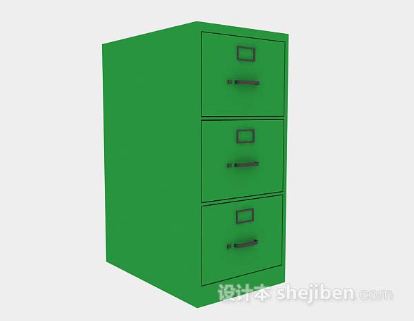 现代风格绿色储物柜3d模型下载