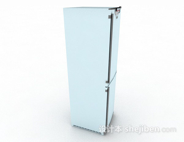 免费白色冰箱3d模型下载