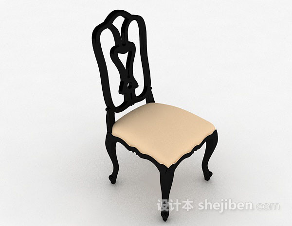 现代风格黑色家居椅3d模型下载
