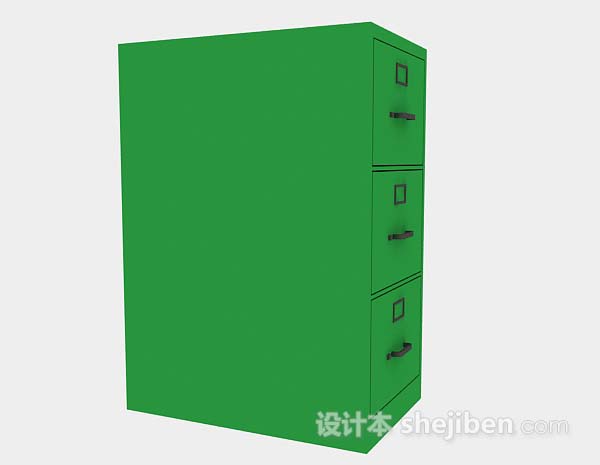 免费绿色储物柜3d模型下载