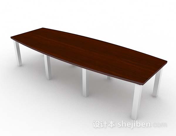 免费木质长会议桌3d模型下载
