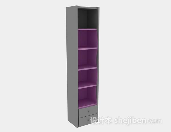 现代风格紫色简约展示柜3d模型下载