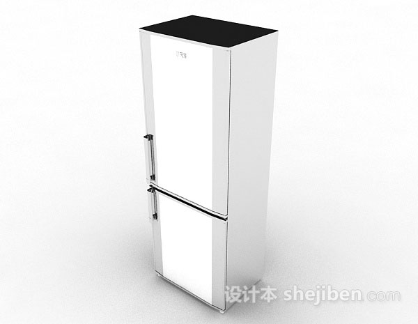 免费白色冰箱3d模型下载