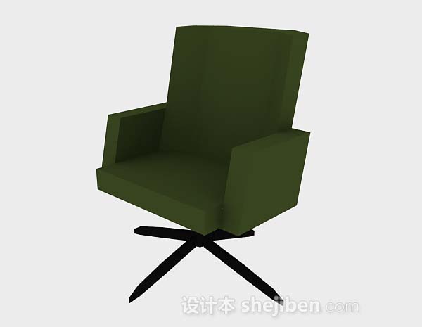 免费绿色办公椅3d模型下载