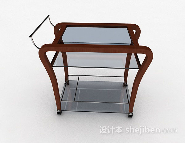 免费玻璃移动餐桌3d模型下载