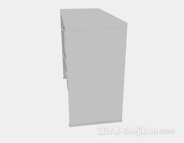 设计本灰色厅柜3d模型下载