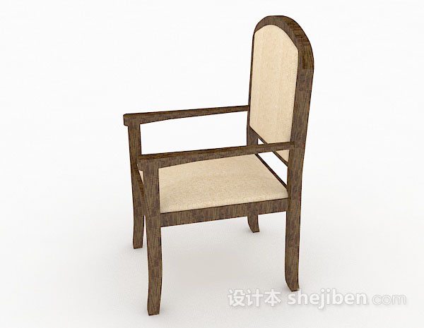 免费木质简单家居椅3d模型下载