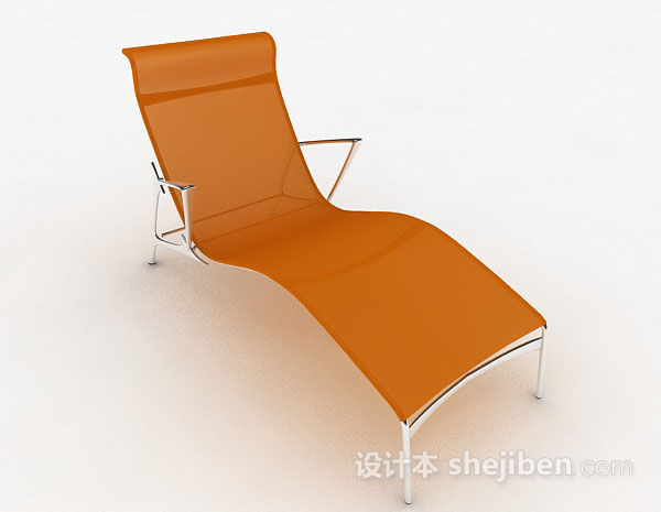 现代风格橙色简约休闲椅3d模型下载