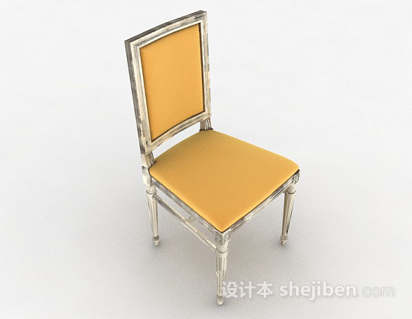 黄色家居椅子3d模型下载