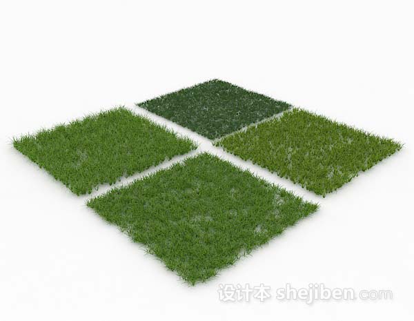 免费绿草块3d模型下载