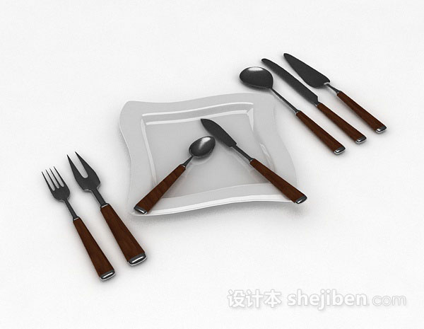 刀叉餐具3d模型下载