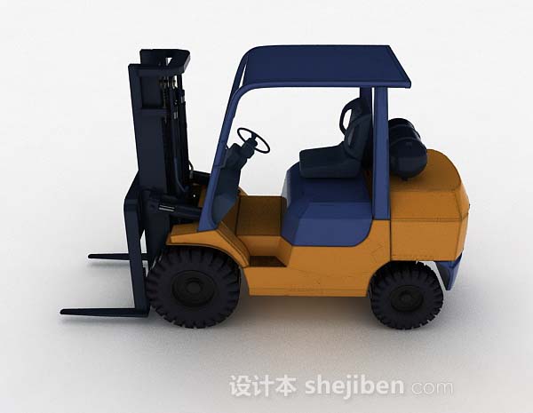 设计本蓝色运货车3d模型下载