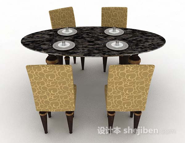 设计本个性餐桌椅3d模型下载