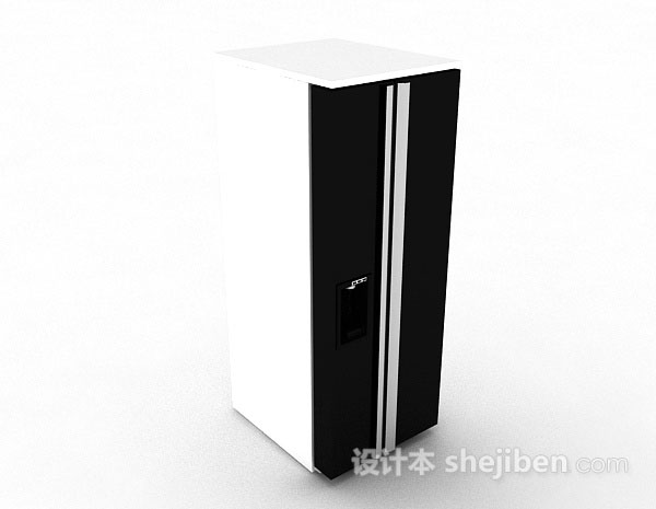 黑色冰箱3d模型下载