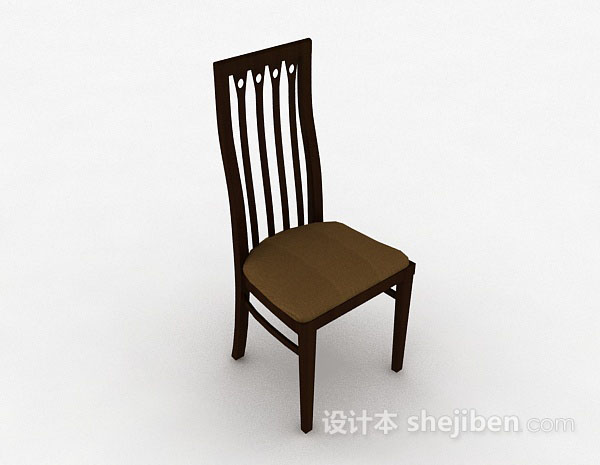 简单木质家居椅子3d模型下载