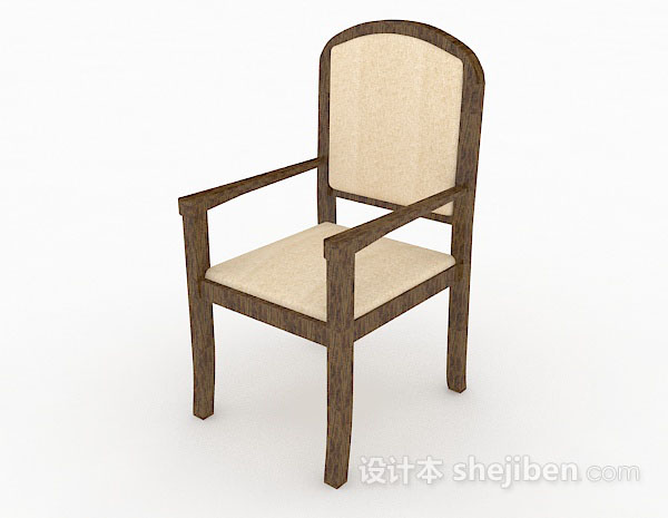 现代风格木质简单家居椅3d模型下载