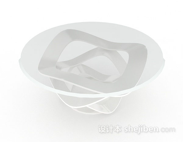 设计本白色圆形餐桌3d模型下载