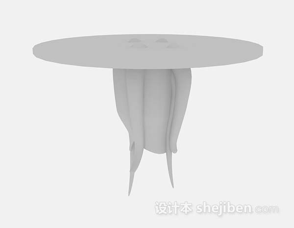 现代风格圆形简约餐桌3d模型下载