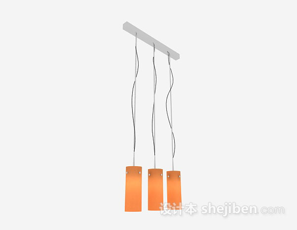 橙色吊灯3d模型下载