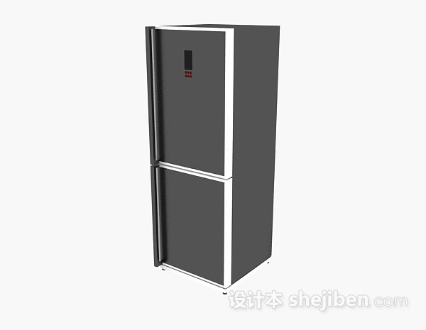 灰色电冰箱3d模型下载