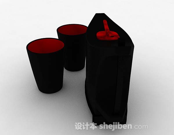 设计本黑色简约杯具3d模型下载