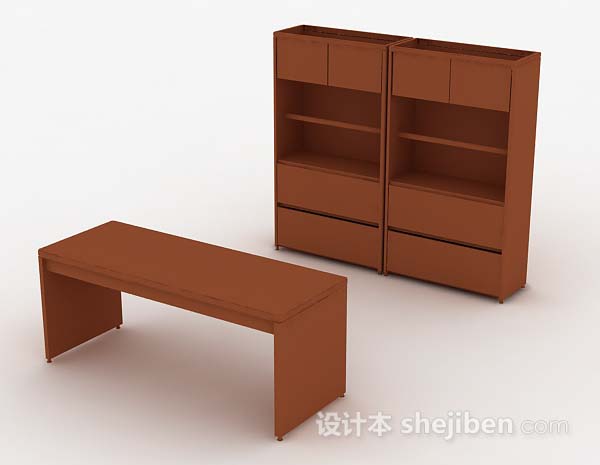 现代风格棕色木质柜子3d模型下载