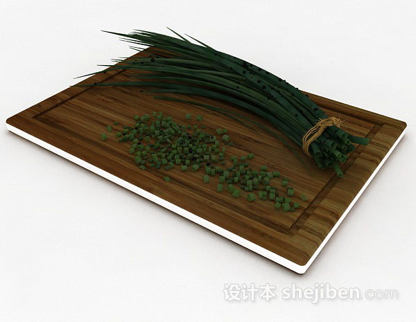 设计本棕色木质砧板3d模型下载