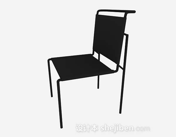 免费黑色简约休闲椅3d模型下载
