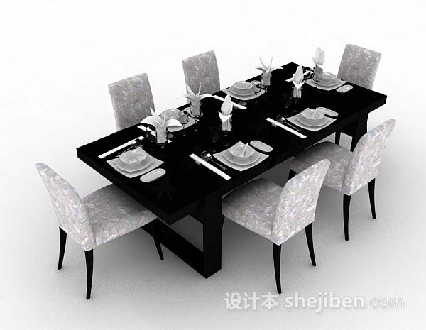 家居餐桌椅3d模型下载