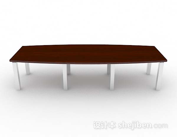 现代风格木质长会议桌3d模型下载