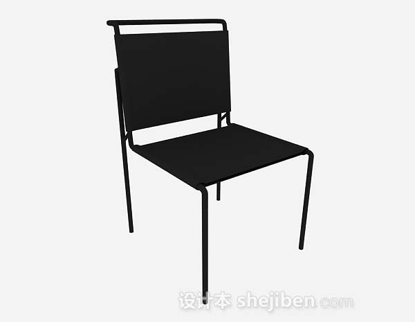 黑色简约休闲椅3d模型下载