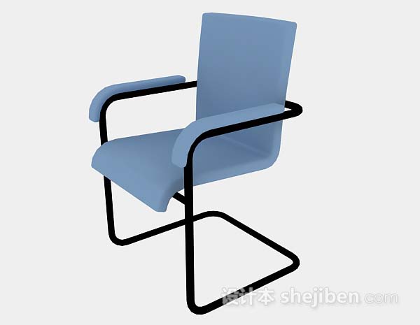 蓝色休闲椅子3d模型下载