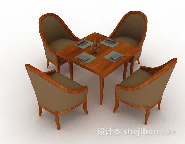 简单休闲桌椅3d模型下载