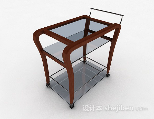 玻璃移动餐桌3d模型下载