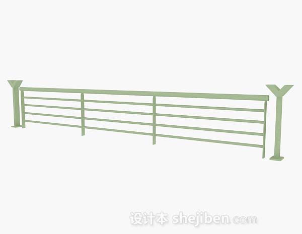 现代风格绿色栏杆3d模型下载
