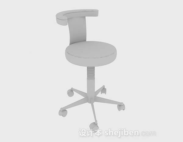 灰色办公椅3d模型下载