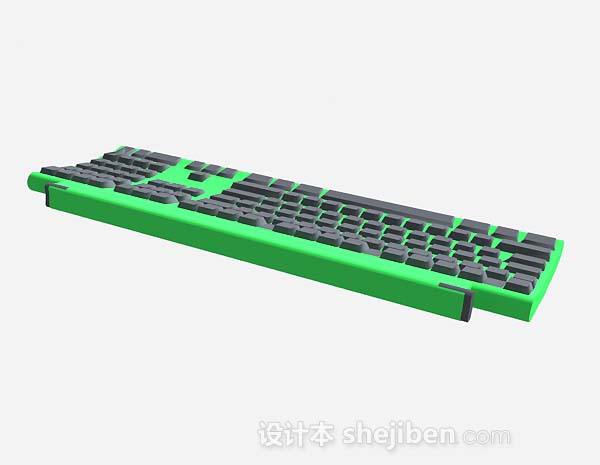 现代风格绿色键盘3d模型下载