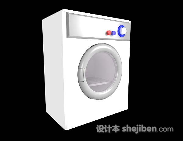 现代风格白色洗衣机3d模型下载